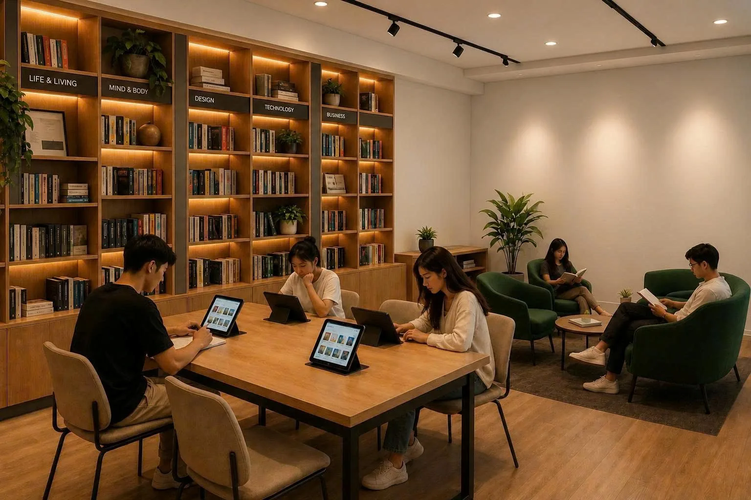 Không gian làm việc và thư viện trong nhà tại The Ori Space
